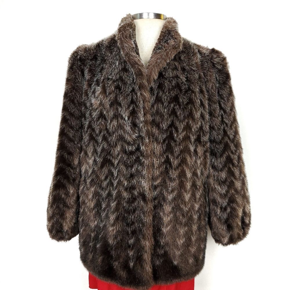Vintage  Style VI Faux Fur Classy Jacket S-M